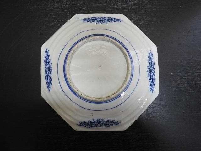 印判八角皿　文明開化図　MA57