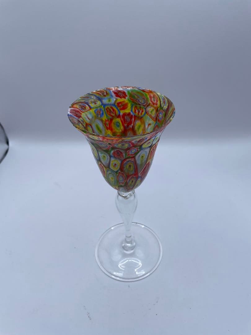 カラフルモザイクガラスワイングラス カラフルモザイクガラスワイングラス カラフルモザイクガラスワイン