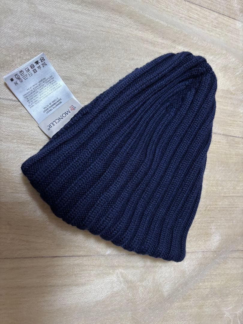 MONCLER ネイビー ニット帽 冬物 フリーサイズ モンクレール