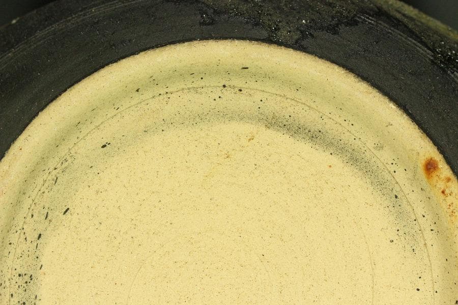 陶器 信楽 舟形 自然木 手付き 盛鉢 43.5cmx31.5cm(A342)