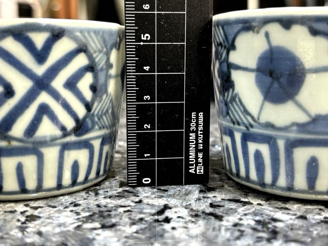 伊万里蕎麦猪口　 撫子文様　明治から江戸時代　2個セット