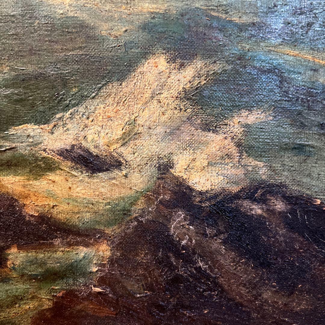 小松崎邦雄　 若作　油彩画 海の風景