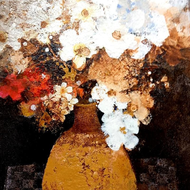 ☆ 稲垣 昌紀 ☆「白い花」　油絵　F4号　綺麗！