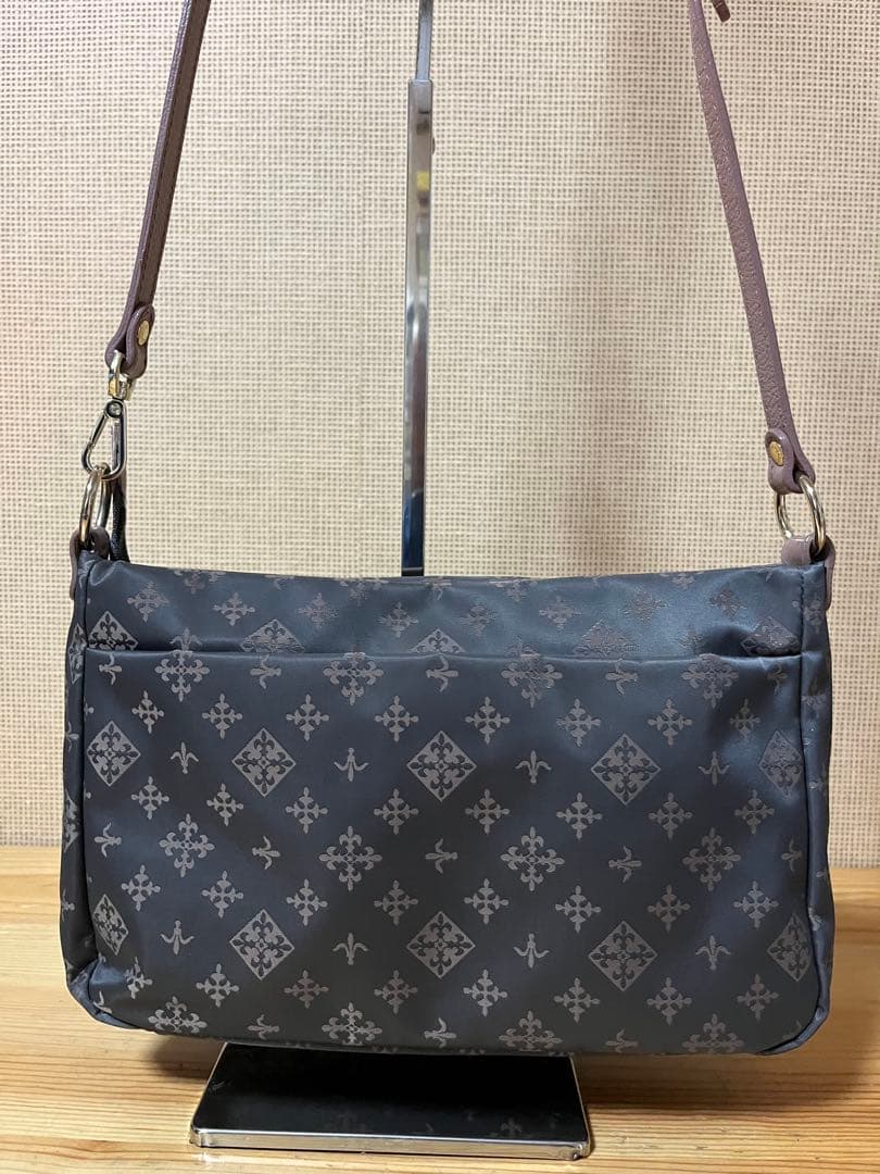 a340/極美品★russet グレー/ピンク ショルダーバッグ