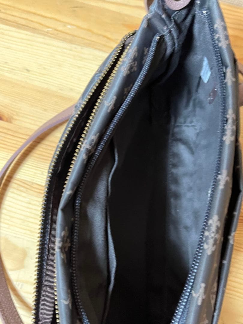 a340/極美品★russet グレー/ピンク ショルダーバッグ