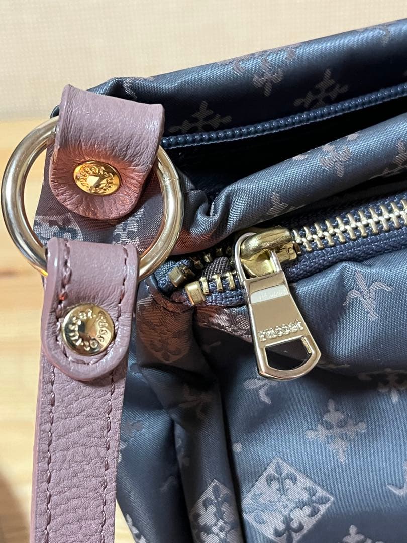 a340/極美品★russet グレー/ピンク ショルダーバッグ