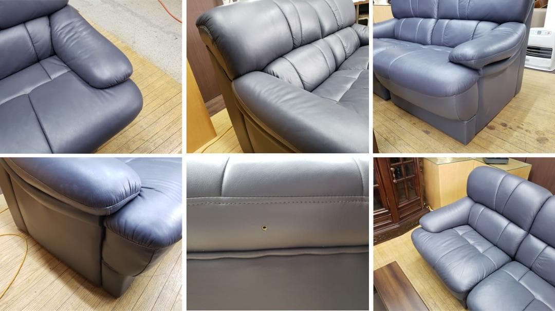 C37　美品　応接セット 6点セット 本革（一部合皮） ソファ