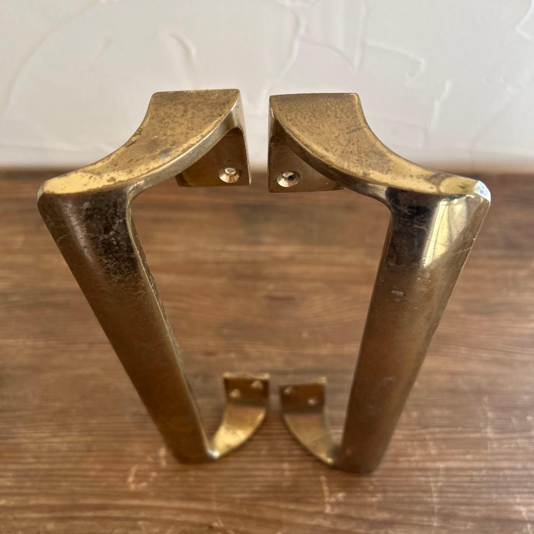 英国アンティーク 真鍮製ドアハンドル 2本ペア