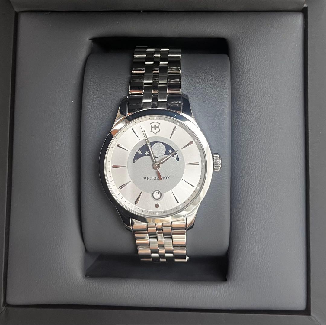 ビクトリノックス Victorinox ムーンフェイズ 35mm シルバー　時計