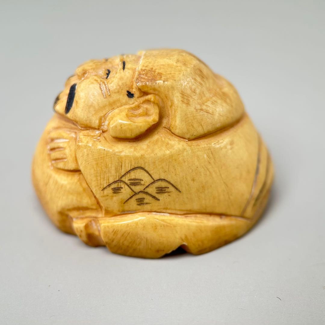 B福の神像 四体セット彫刻根付天然素材アンティーク骨董飾り物古美術置物