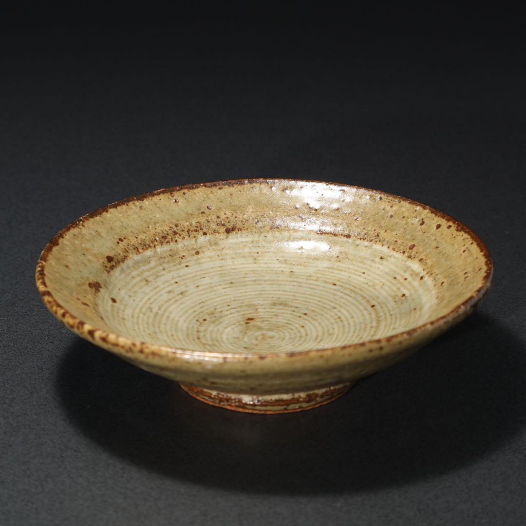 浜田庄司 柿釉縁丸皿直径∅27cm 人間国宝 民藝 R1489w1ラ 浜田庄司