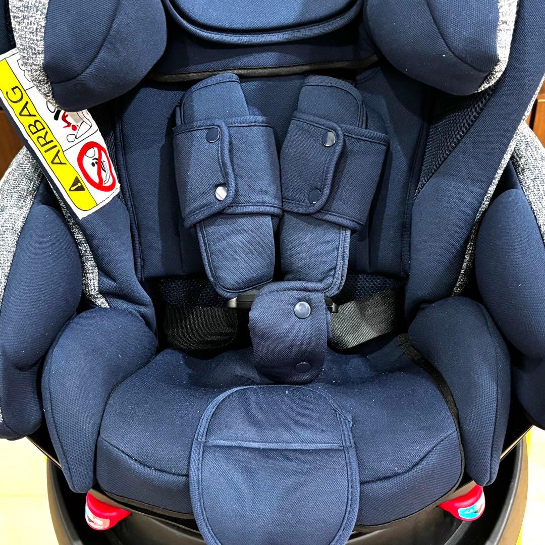 美品✨アップリカ フラディアグロウAC チャイルドシート シートベルト ネイビー