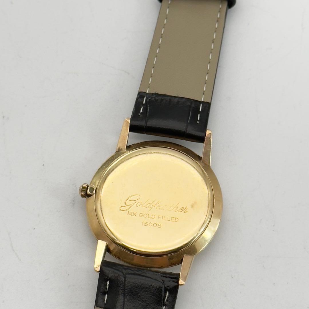 SEIKO ゴールドフェザー 14K 手巻き 25石 メンズ腕時計　新品ベルト