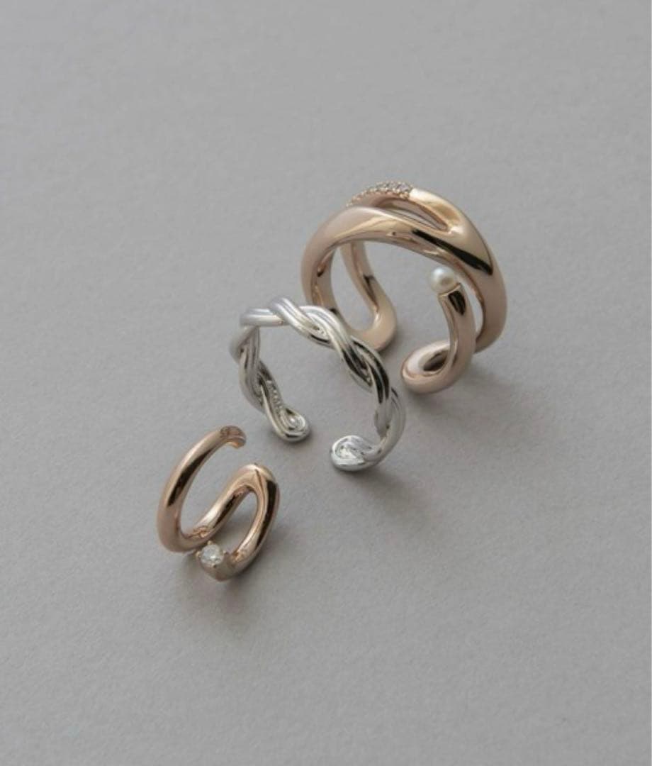 パール＆ビジュー リングカフ/ピークカフ セット　ete