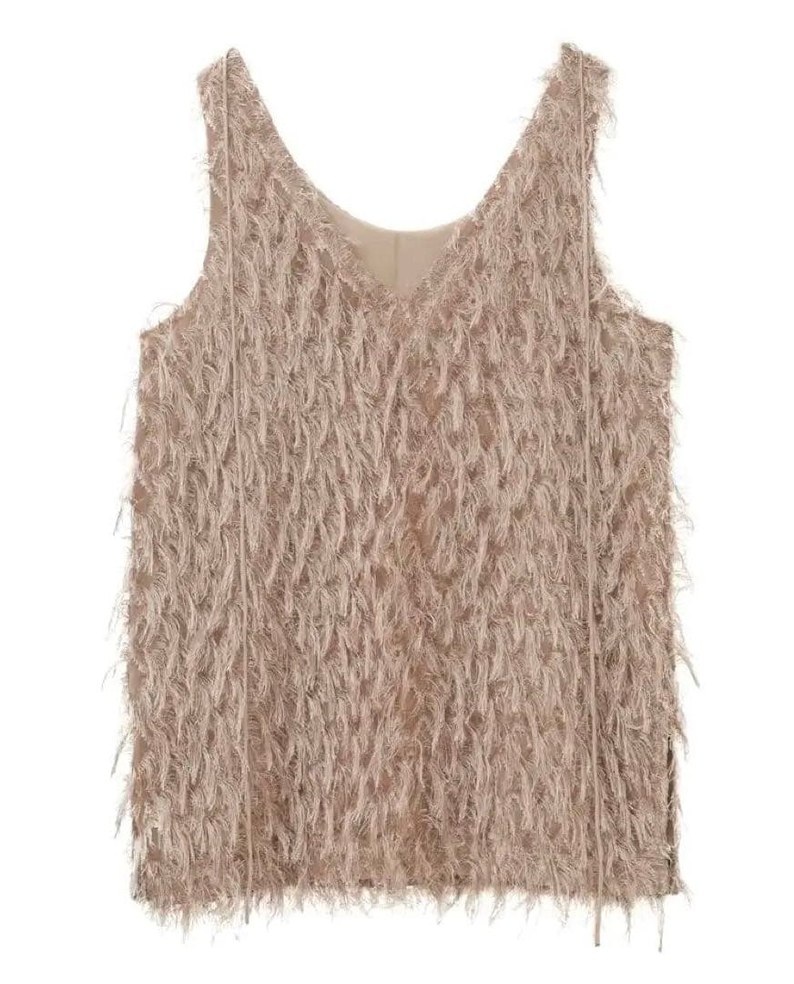 トップス CLANE / W FACE CROSS FRINGE TOPS