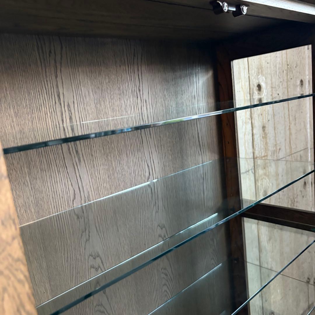 旭川家具 勇峰工芸 猫脚キャビネット 飾り棚 ギャラリーボード 道産