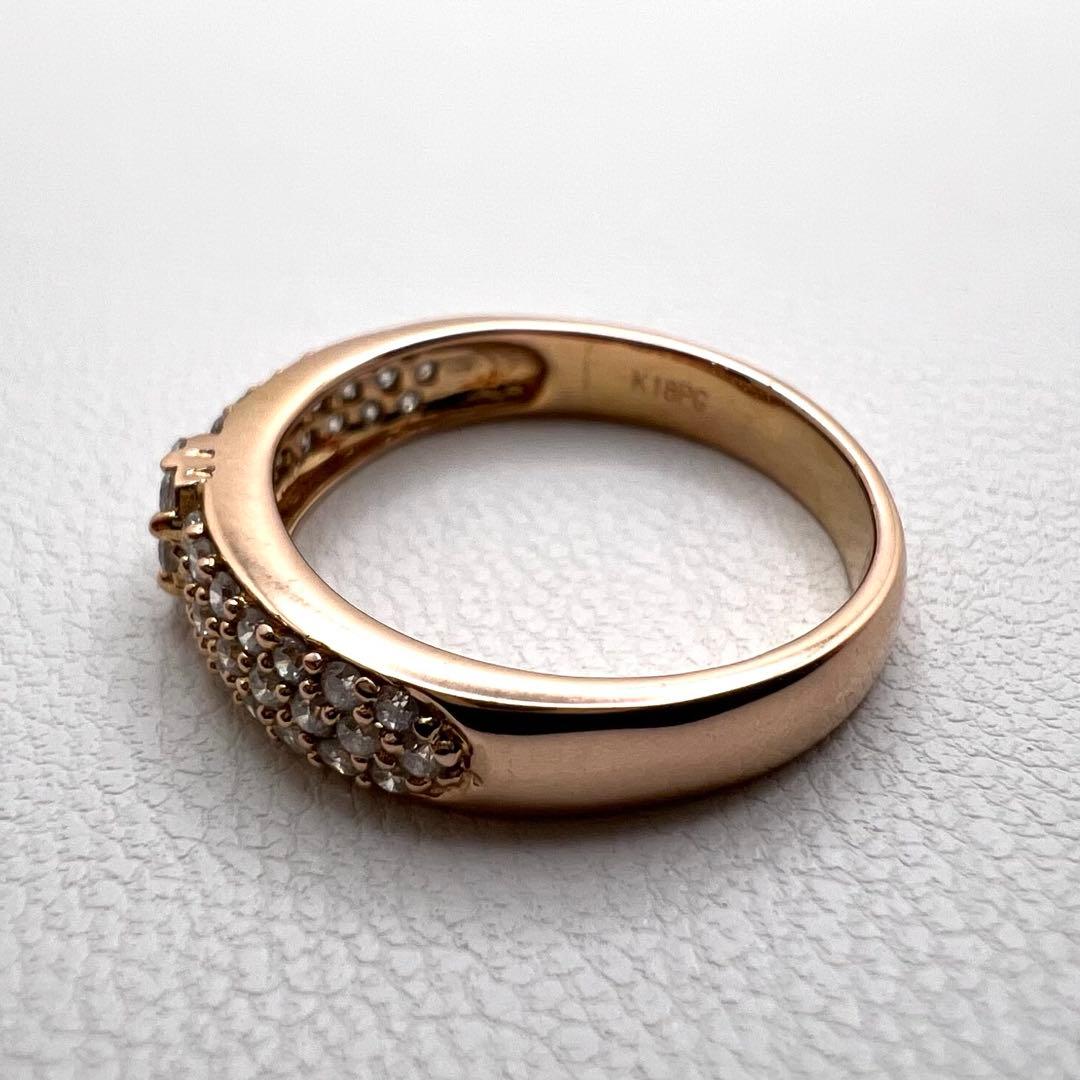 K18 PGリング　幅4.3〜3.2㎜ダイヤ0.5ct 12号 3.43g