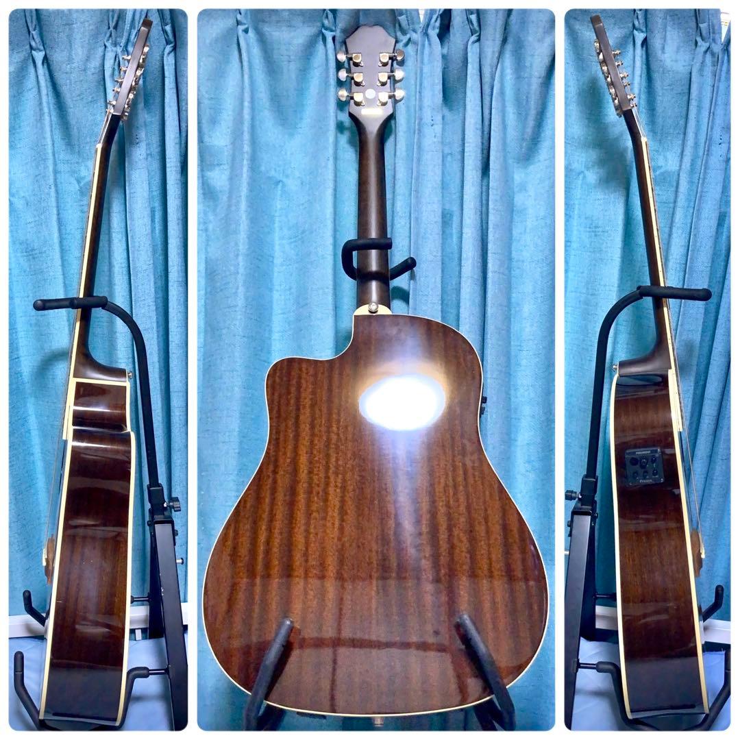 牛骨☆エレアコ】Epiphone☆AJ-220SCE【弾き易く調整☆新品の弦】