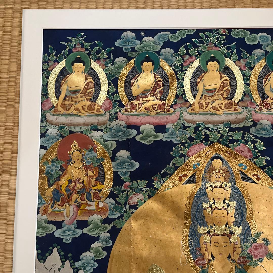 観音菩薩 金箔 絵画 73cm x 106cm（額サイズ）