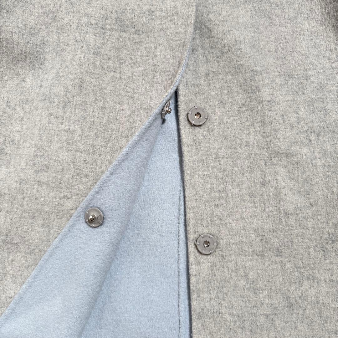 セオリー フーデッドコート カシミヤ混 コート ダブルフェイス 秋冬 グレー