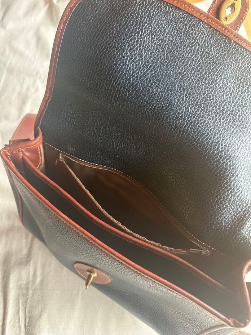 ネイビーレザーショルダーバッグ　oldcoach オールドコーチ　vintage