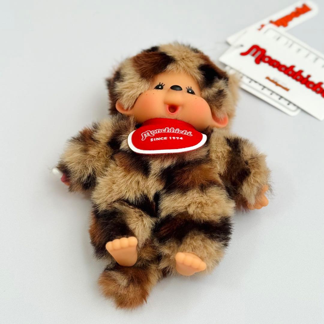 カスタム モンチッチSSキーチェーン ヒョウ柄（ベージュ)