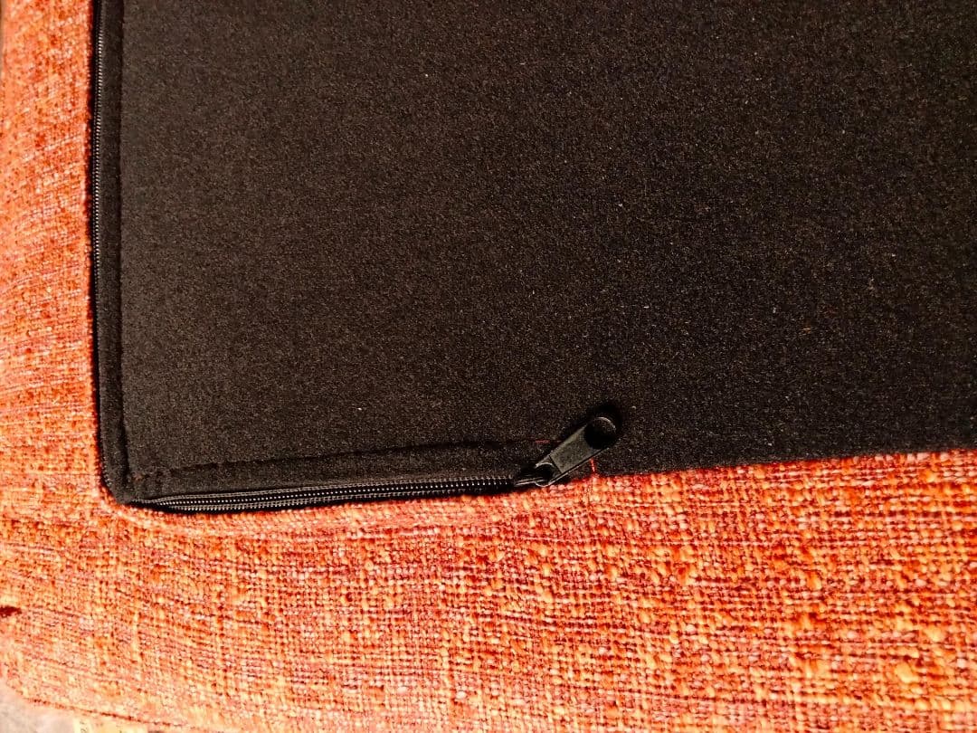 スツール 関家具 リラックスフォーム オレンジ 布製 オットマン(2408A③)