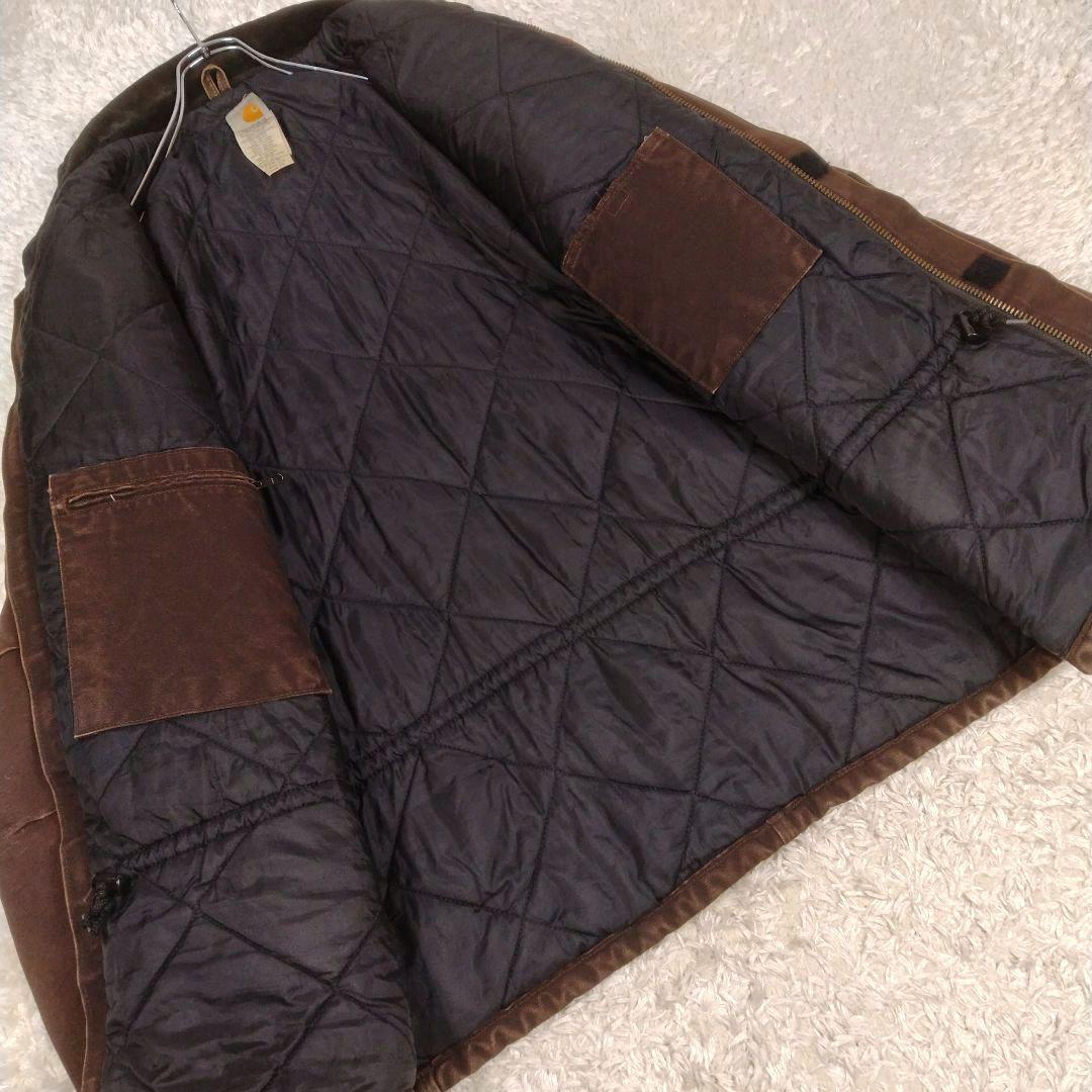 メンズ☆カーハート　トラディショナルジャケット　USA製　XL　レザーパッチ人気