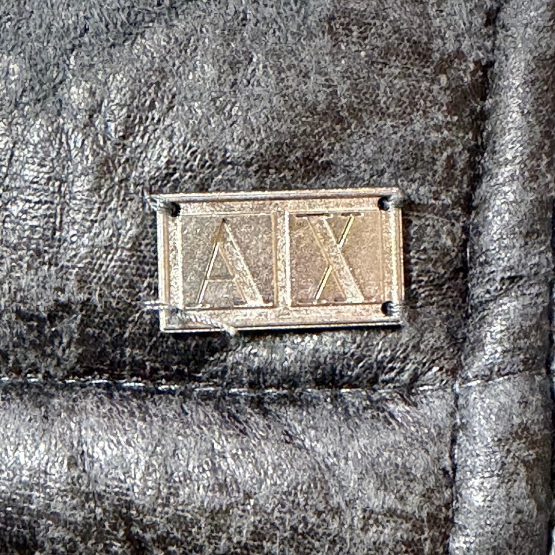 美品 Lサイズ アルマーニエクスチェンジ フェイクムートン ニットジャケット