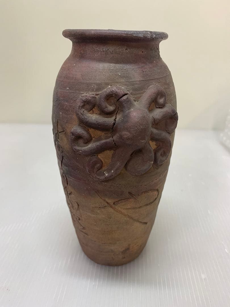 古備前 江戸幕末から明治 花瓶 置物 骨董 タコ型 時代物