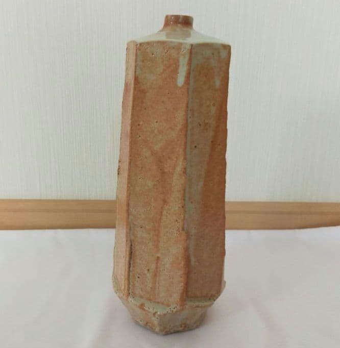 人間国宝　鈴木蔵　志野　壺　33cm　桐箱入り