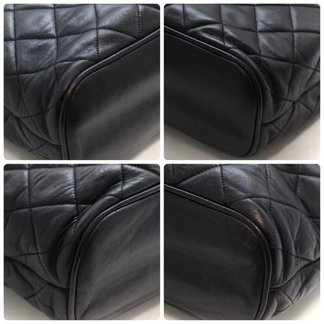 シャネル マトラッセ チェーンショルダーバッグ ラムスキン ブラック