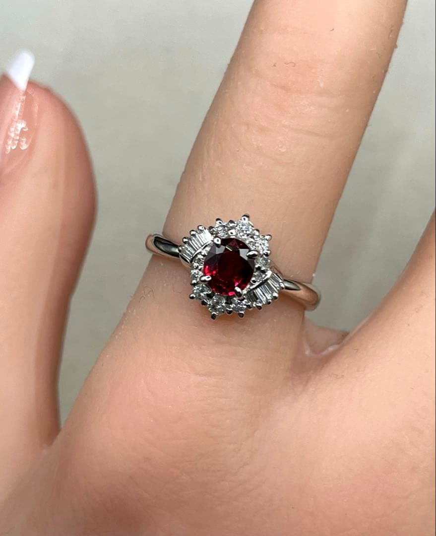 専用JL197★高級 ルビー0.73ct ダイヤモンド プラチナ リング ソ付
