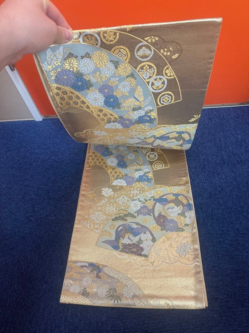2691袋帯 古代彫金紋 西陣織 金糸 高級上質上品 約440cm 未使用