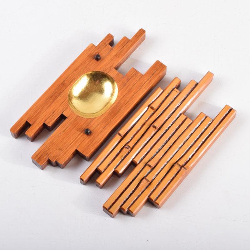 茶道具　山中塗　道場宗廣作　竹筏香合　共箱　V　8954