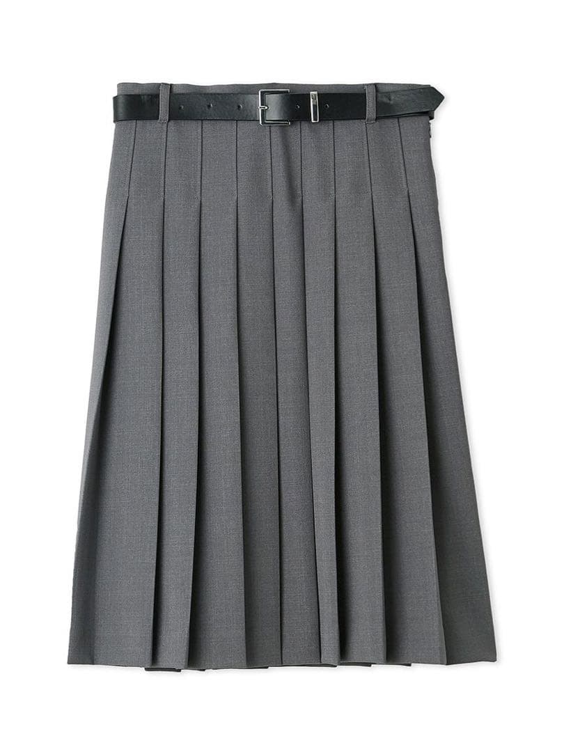 ベルトセットミディプリーツスカート　リリーブラウン　LILY BROWN