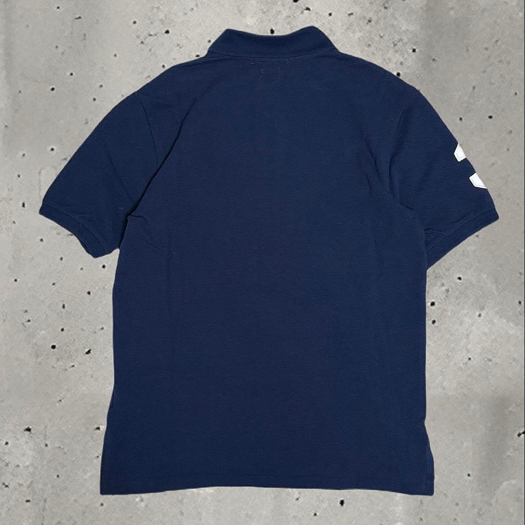 新品 現行 ポロラルフローレン ポロシャツ ビッグポニー 刺繍 ネイビー L