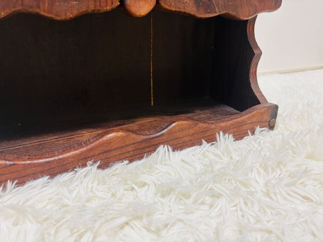 ☆希少☆ピエロ アンティーク調 木製飾り棚 ウォールキャビネット