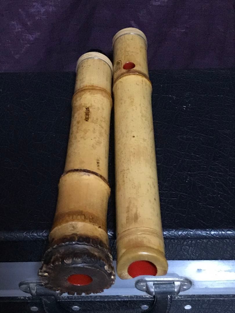 尺八 都山流 精華銘 2印 銀縁歌口 銀三線継 約