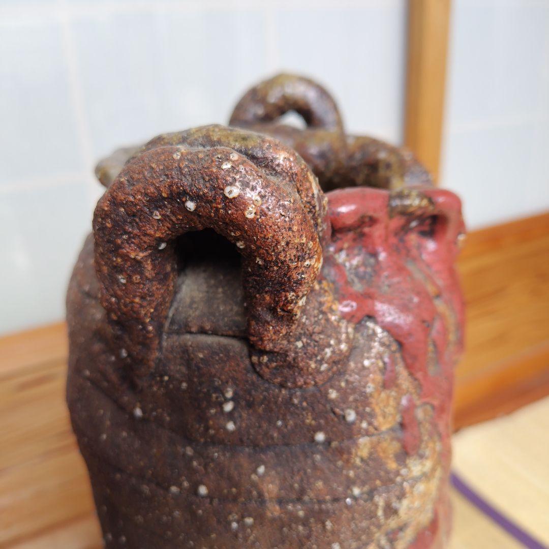 赤茶色の持ち手付き陶器