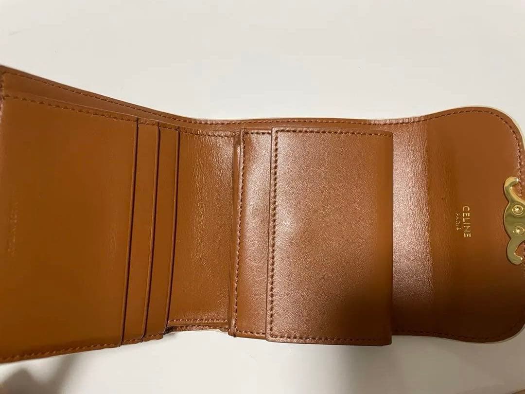 CELINE 三つ折り財布 ホワイト/ゴールド