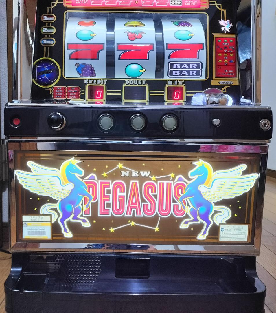 【パチスロ実機】エマ★ニューペガサスブラック【オートプレイ付不要機付】