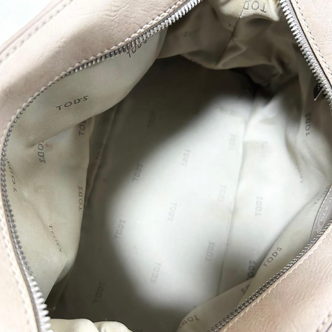 美品　トッズ　TOD'S Dスタイリング　ボストンバッグ　オールレザー　ベージュ