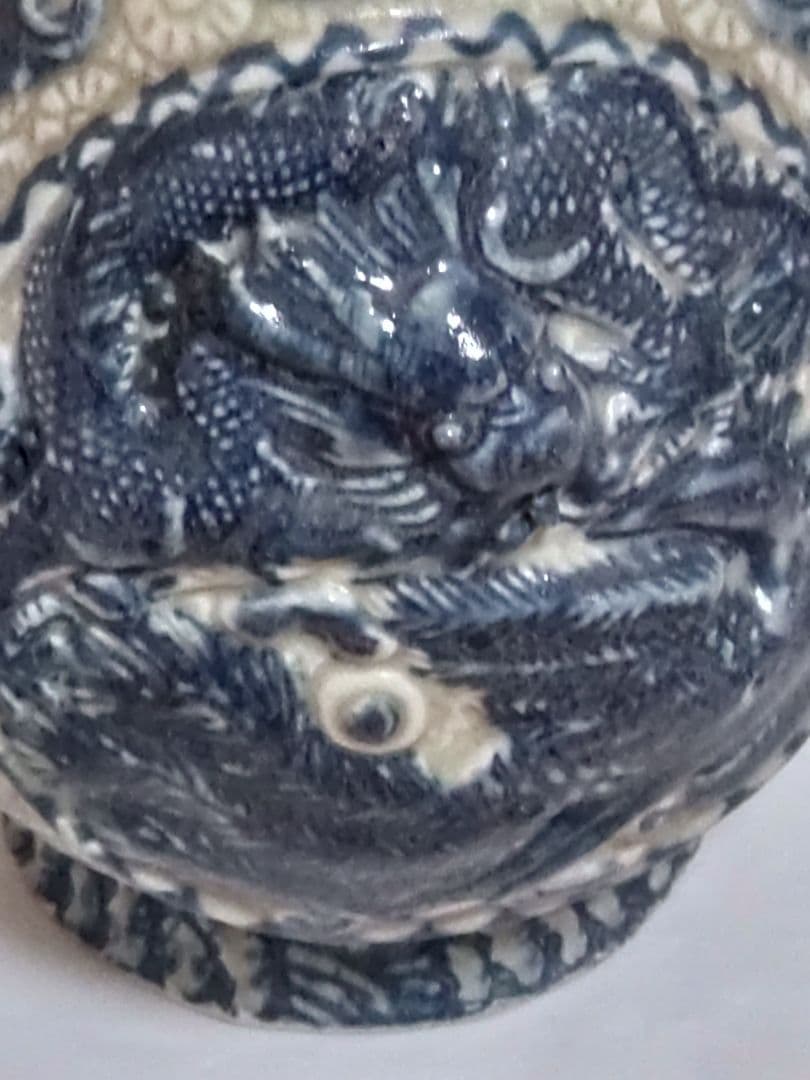 中国美術 骨董 青龍 花瓶 置き物