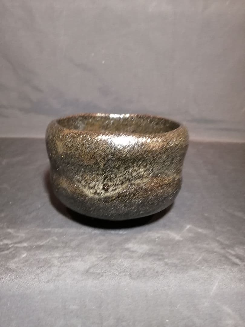 【茶道具】黒楽茶碗　桂窯　伊藤桂楽作　美品　茶碗A297