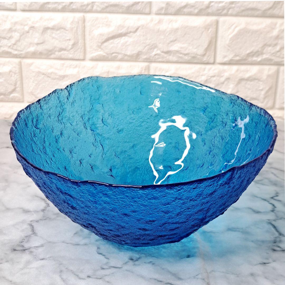 LAURA glass works サラダボウル ロイヤルブルー ガラスボウル - メルカリ