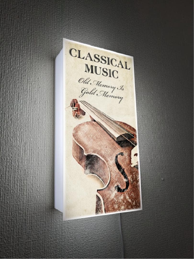 【オーダー無料】クラシック音楽 バイオリン 楽器 看板 置物 雑貨 ライトBOX