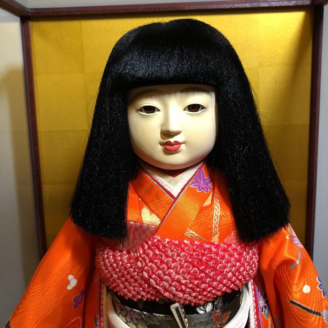日本人形 一松人形 ガラスケース入り 市松人形日本人形ガラスケース入り