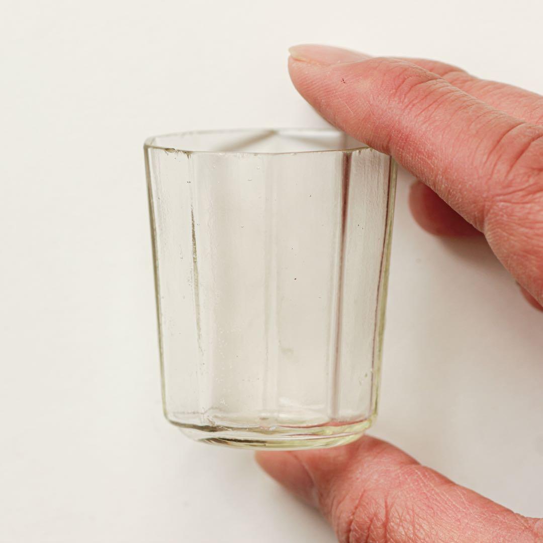 明治 大正 ガラス 面取り ちょこ 猪口 酒器 酒盃 ゆらゆら