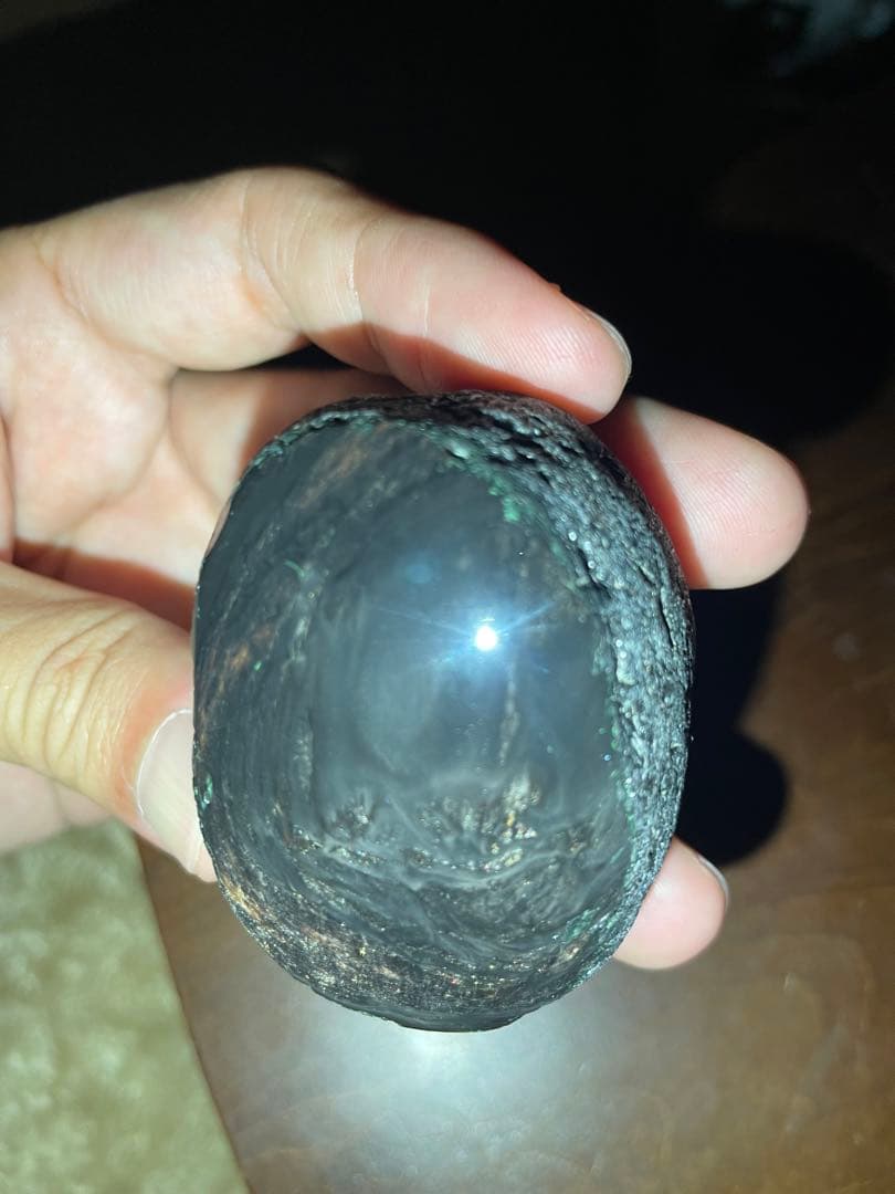 研磨品 十勝石玲瓏 マホガニーオブシディアン ゴールデンレインボーシラー